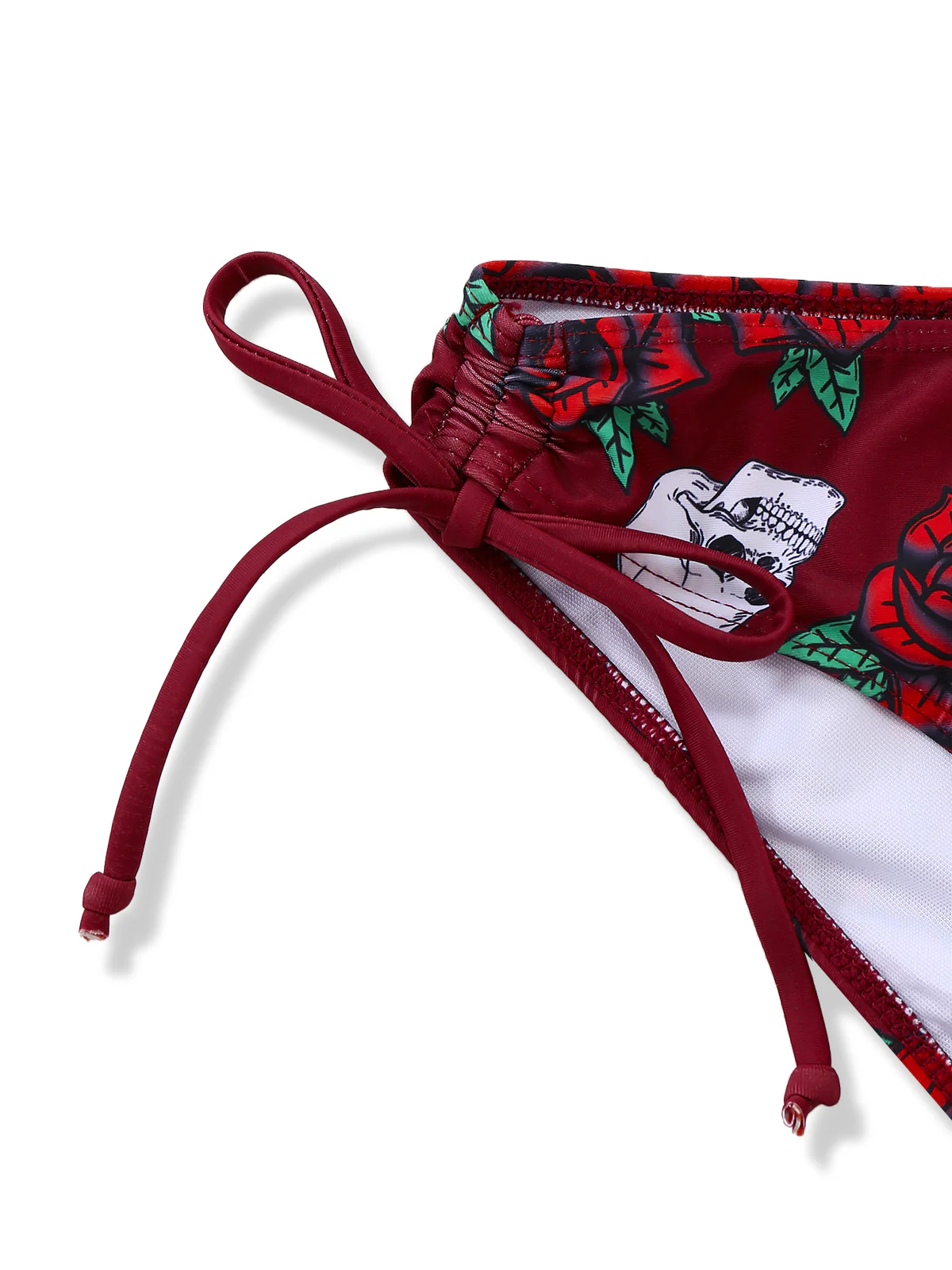 1980s Black Skull Rose Graphic Bikini Set - Image 9