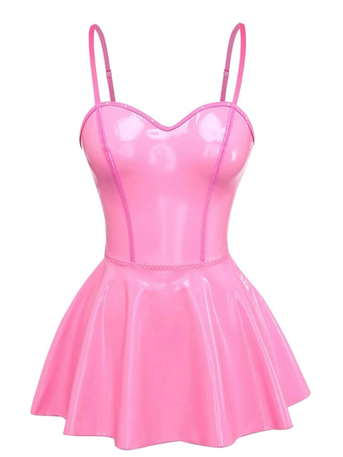 1980s Bunny Costume Latex Dress With Ears Headband - Image 2