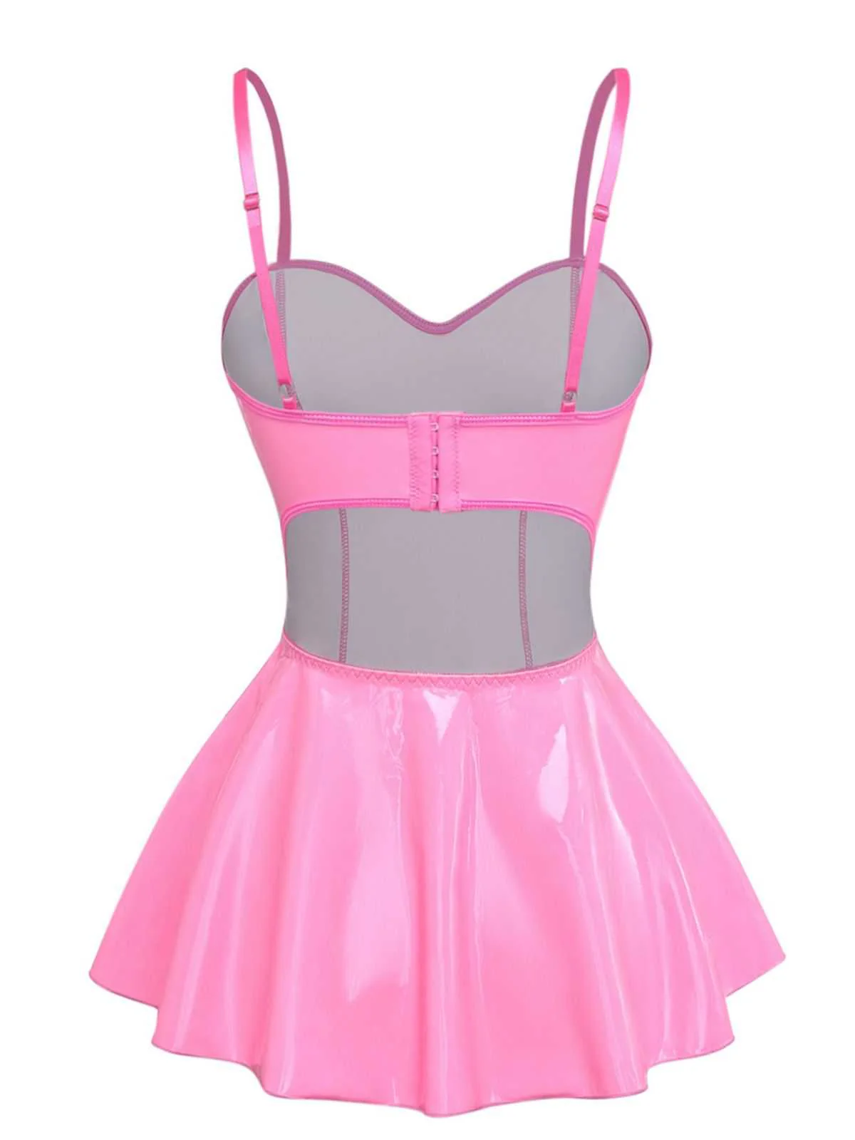 1980s Bunny Costume Latex Dress With Ears Headband - Image 3