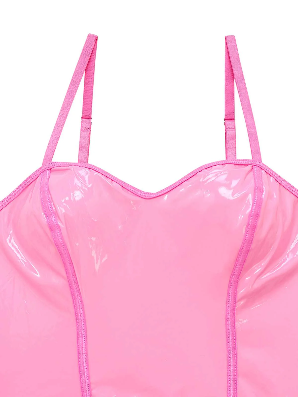 1980s Bunny Costume Latex Dress With Ears Headband - Image 4