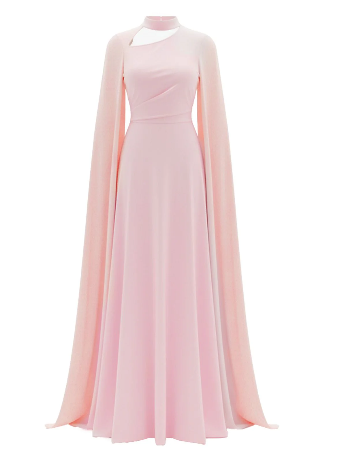 1980s Cape Sleeved Back Tie Maxi Dress - Image 3
