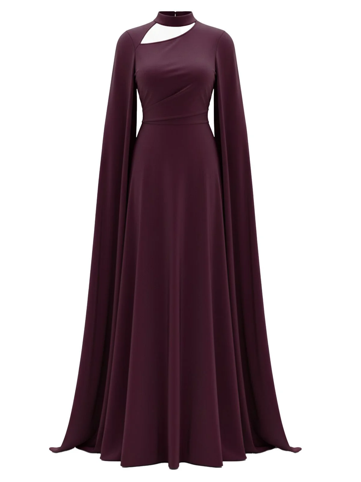 1980s Cape Sleeved Back Tie Maxi Dress - Image 5