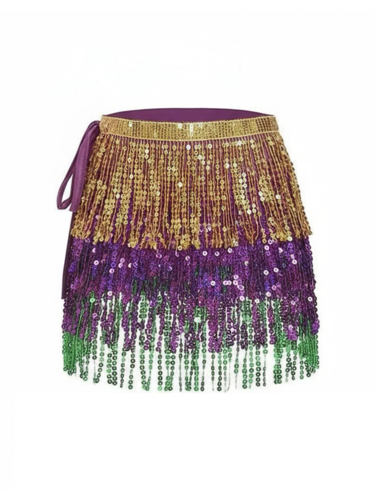 1980s Carnival Sequin Fringe Mini Skirt - Image 2