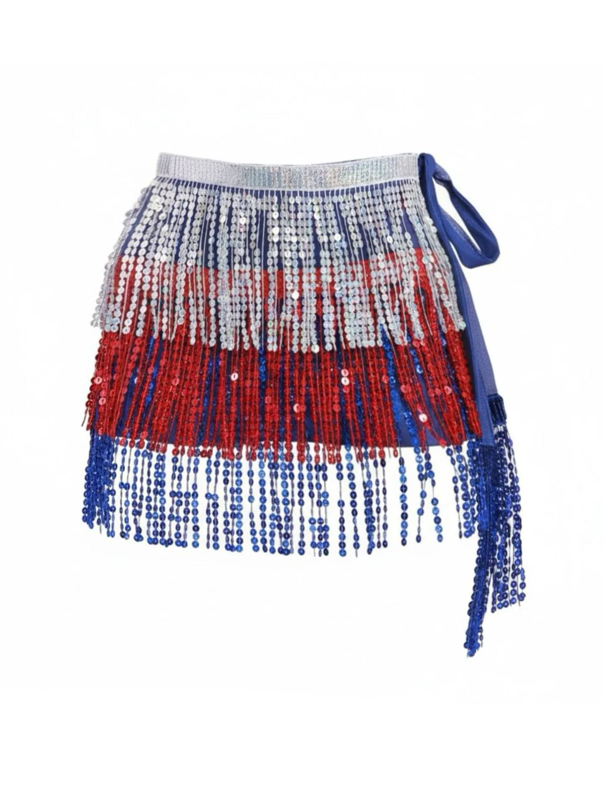 1980s Carnival Sequin Fringe Mini Skirt - Image 3