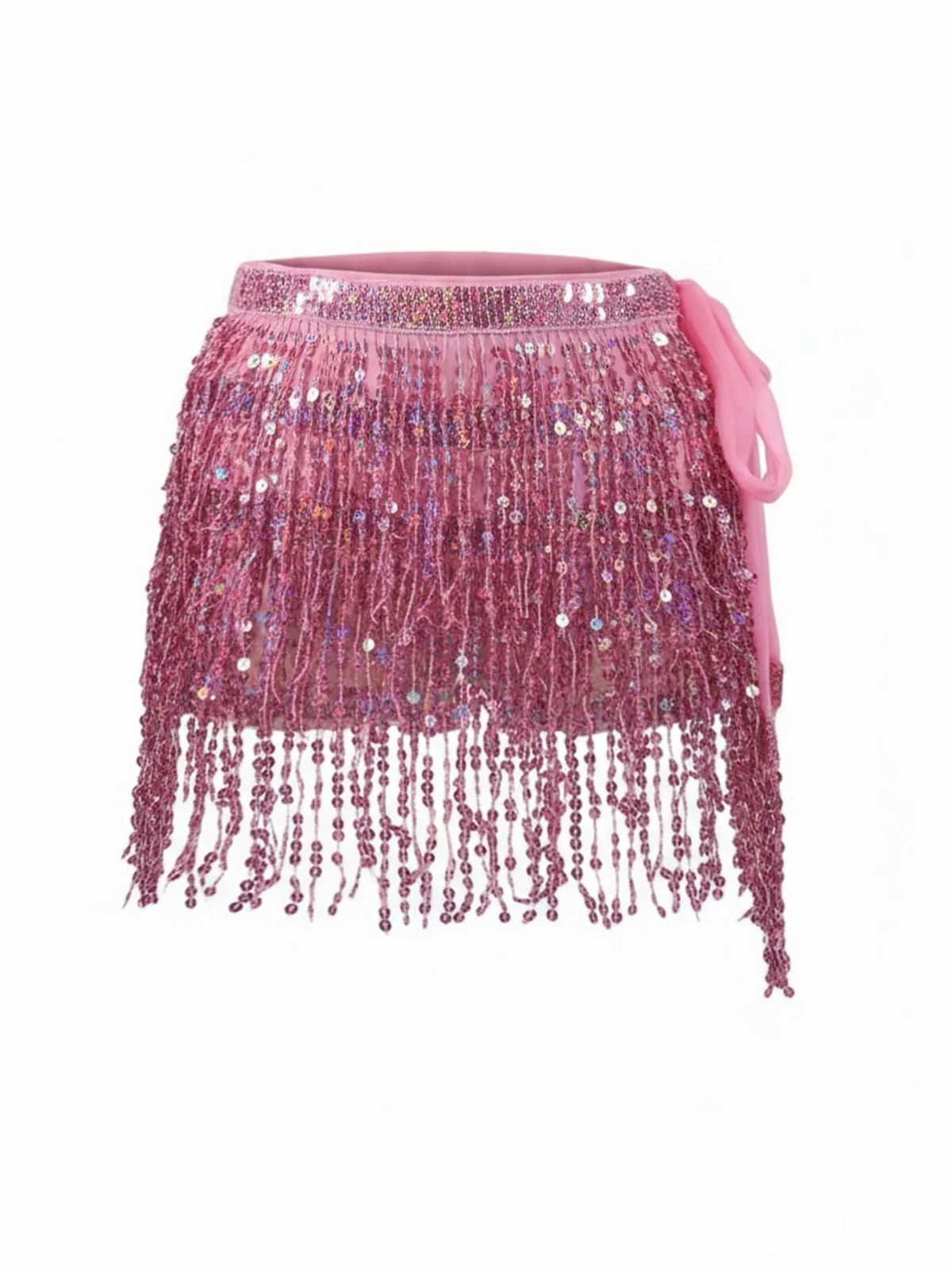 1980s Carnival Sequin Fringe Mini Skirt - Image 5