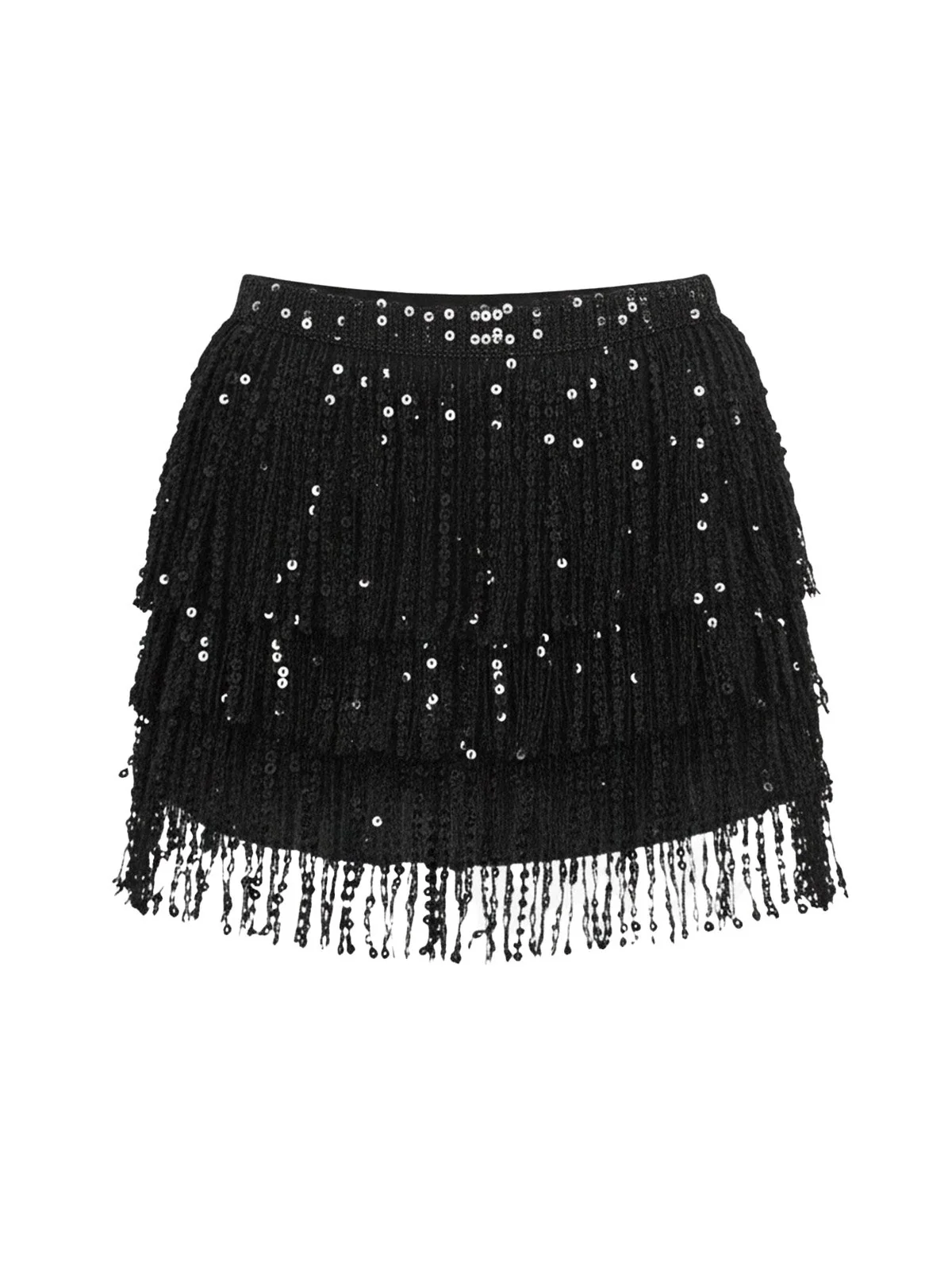 1980s Carnival Sequin Fringe Mini Skirt - Image 6
