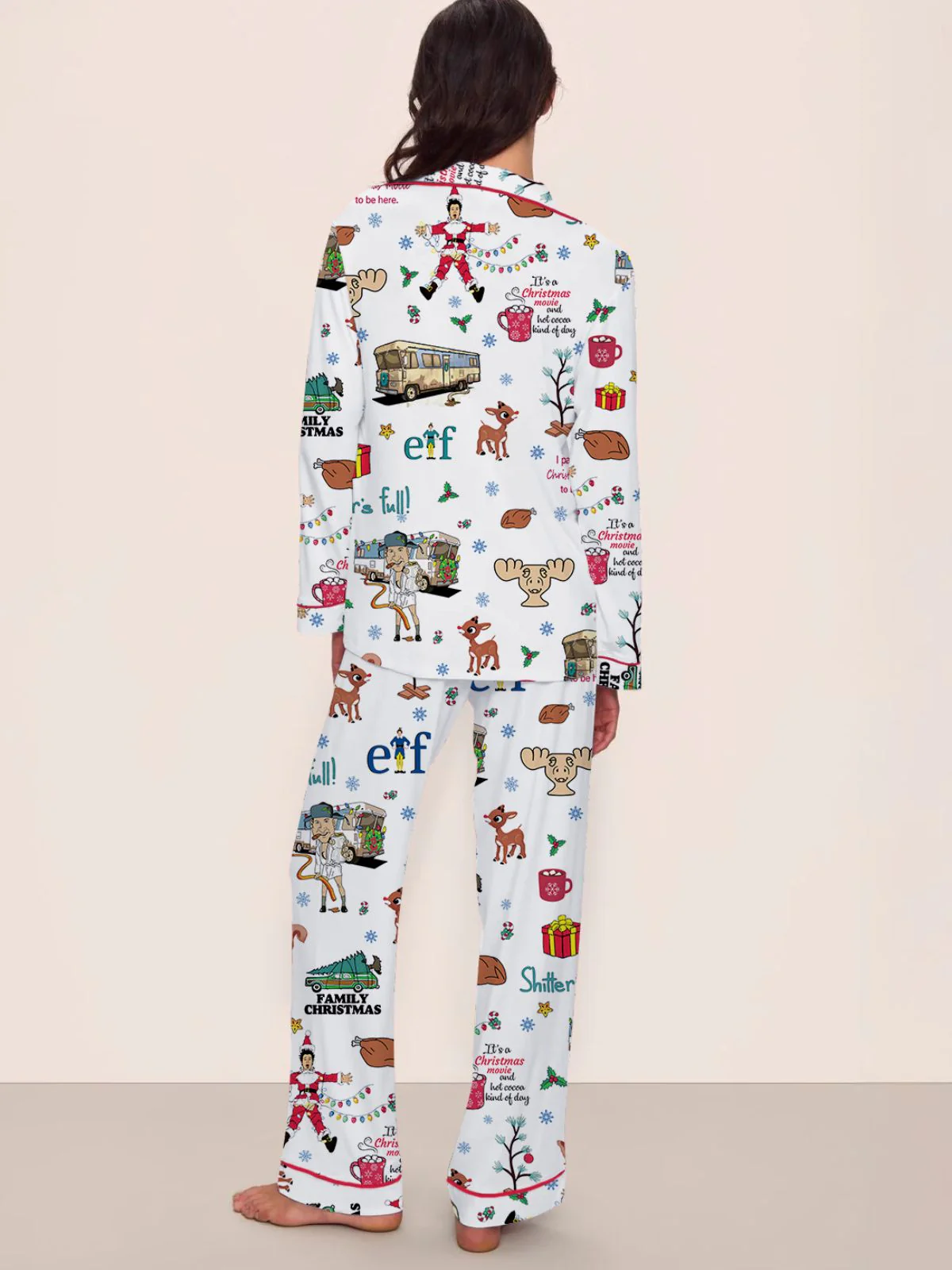 1980s Christmas Print Pajama Set - Image 5