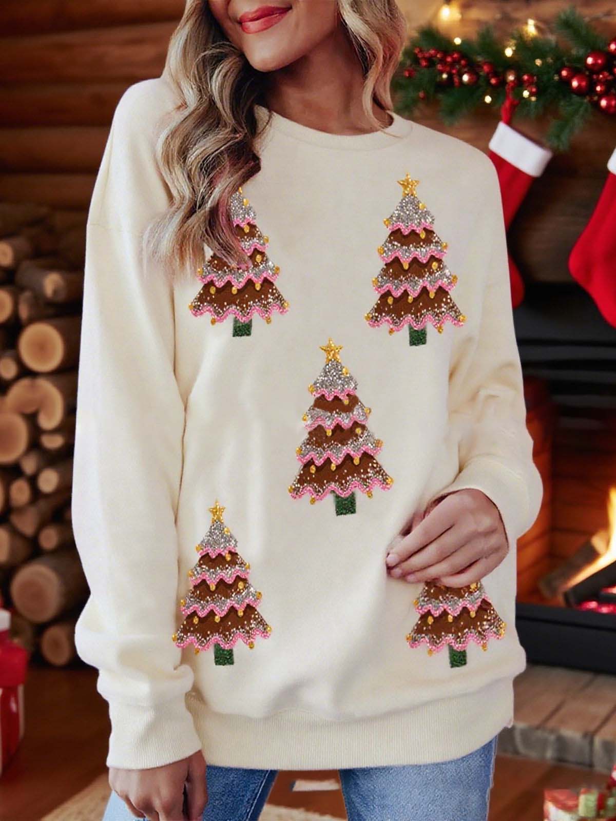1980s Christmas Tree Sequin Sweater - Image 11
