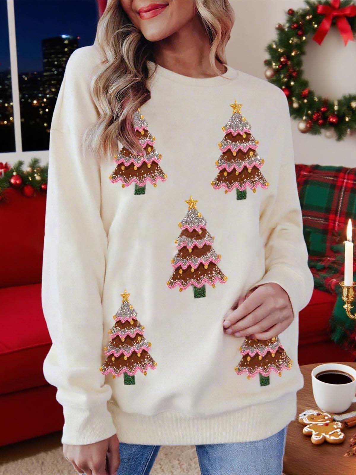 1980s Christmas Tree Sequin Sweater - Image 12