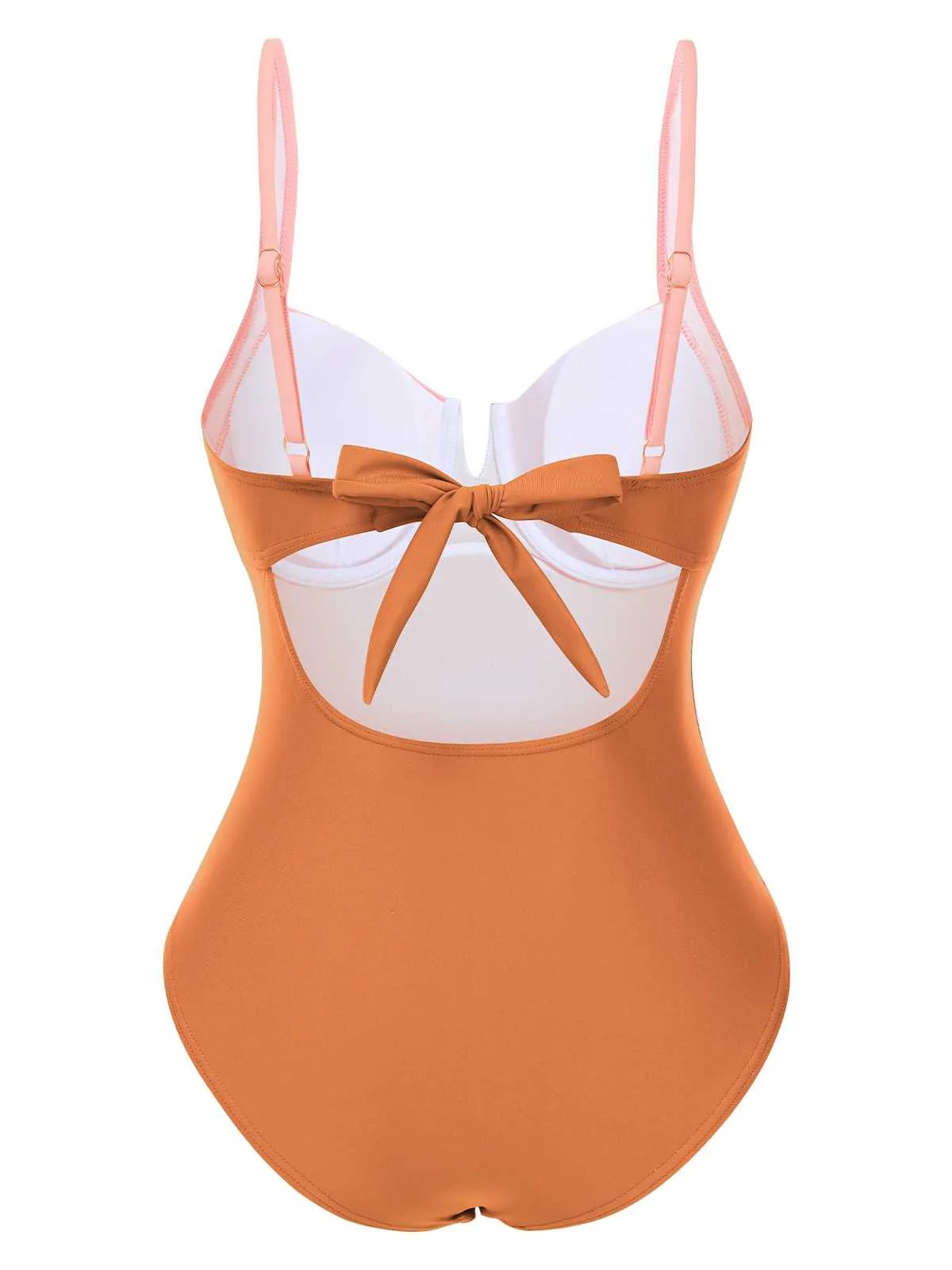 1980s Colorblock Strap High-Leg One-Piece Swimsuit - Image 2