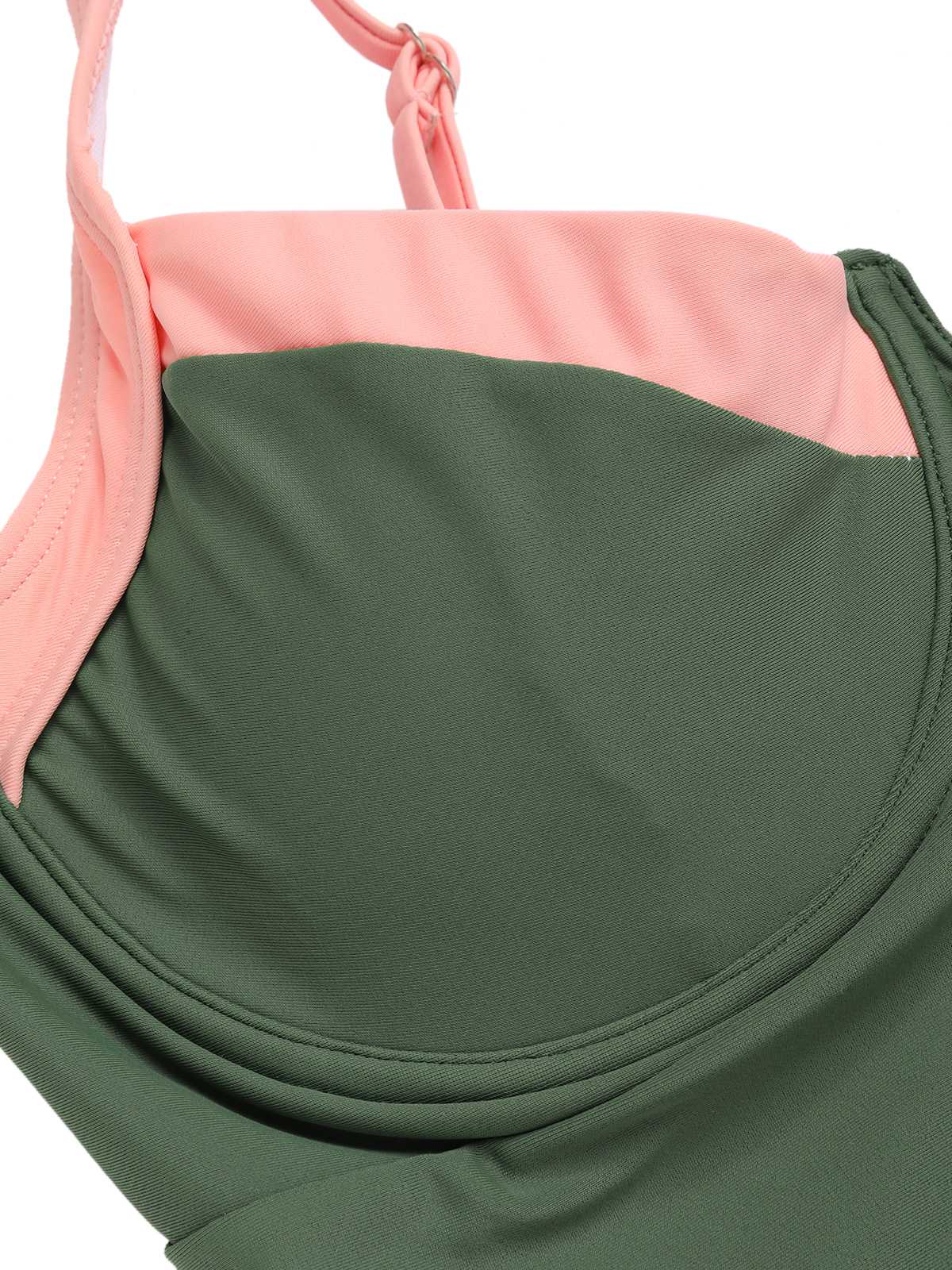 1980s Colorblock Strap High-Leg One-Piece Swimsuit - Image 5