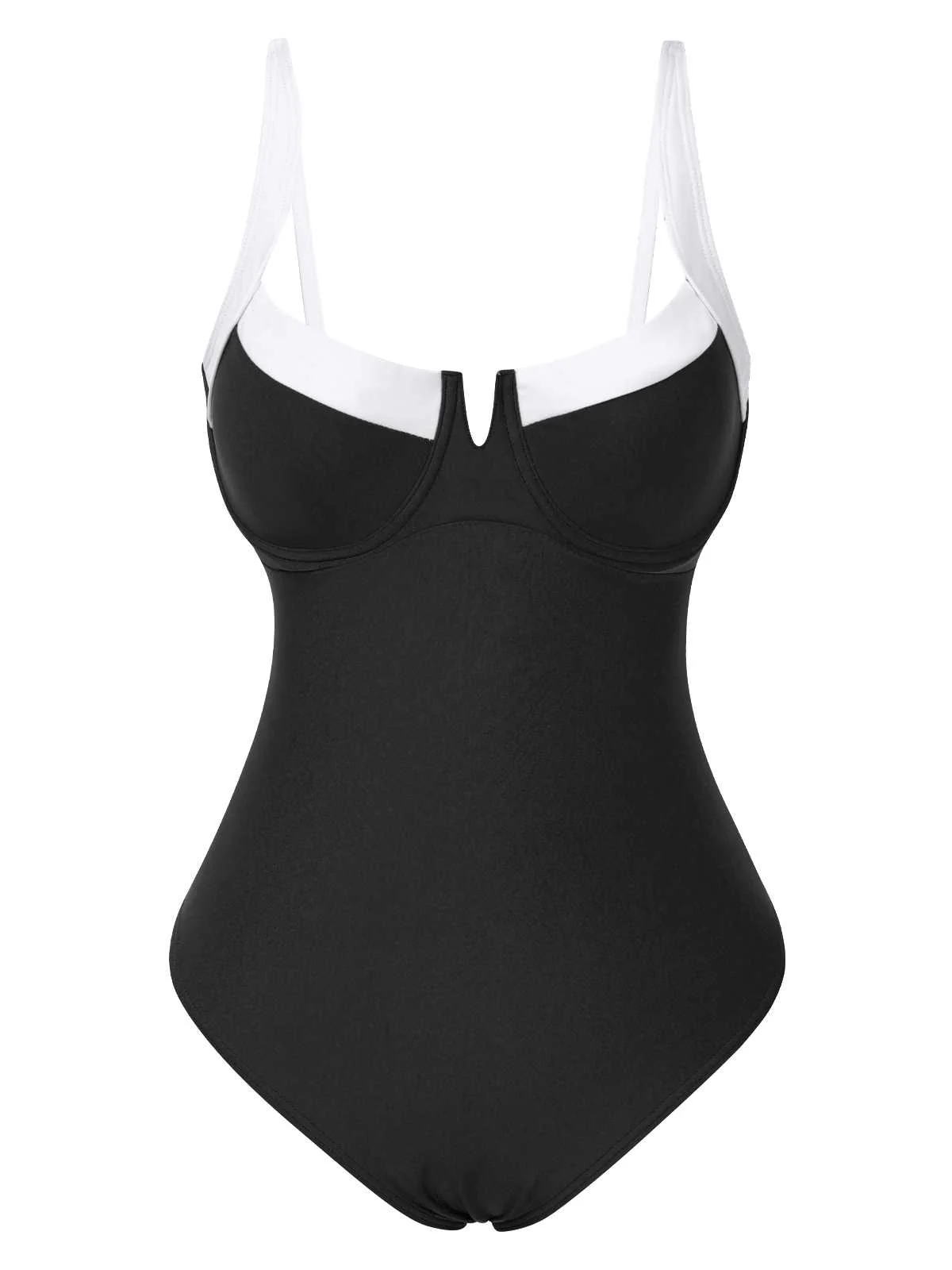 1980s Colorblock Strap High-Leg One-Piece Swimsuit - Image 6