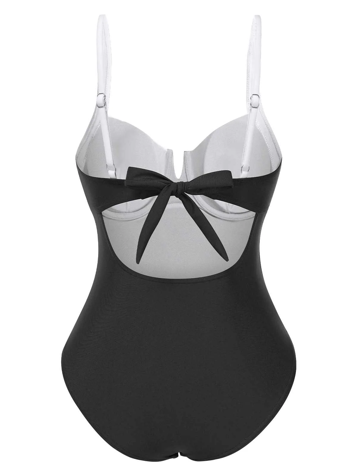 1980s Colorblock Strap High-Leg One-Piece Swimsuit - Image 7