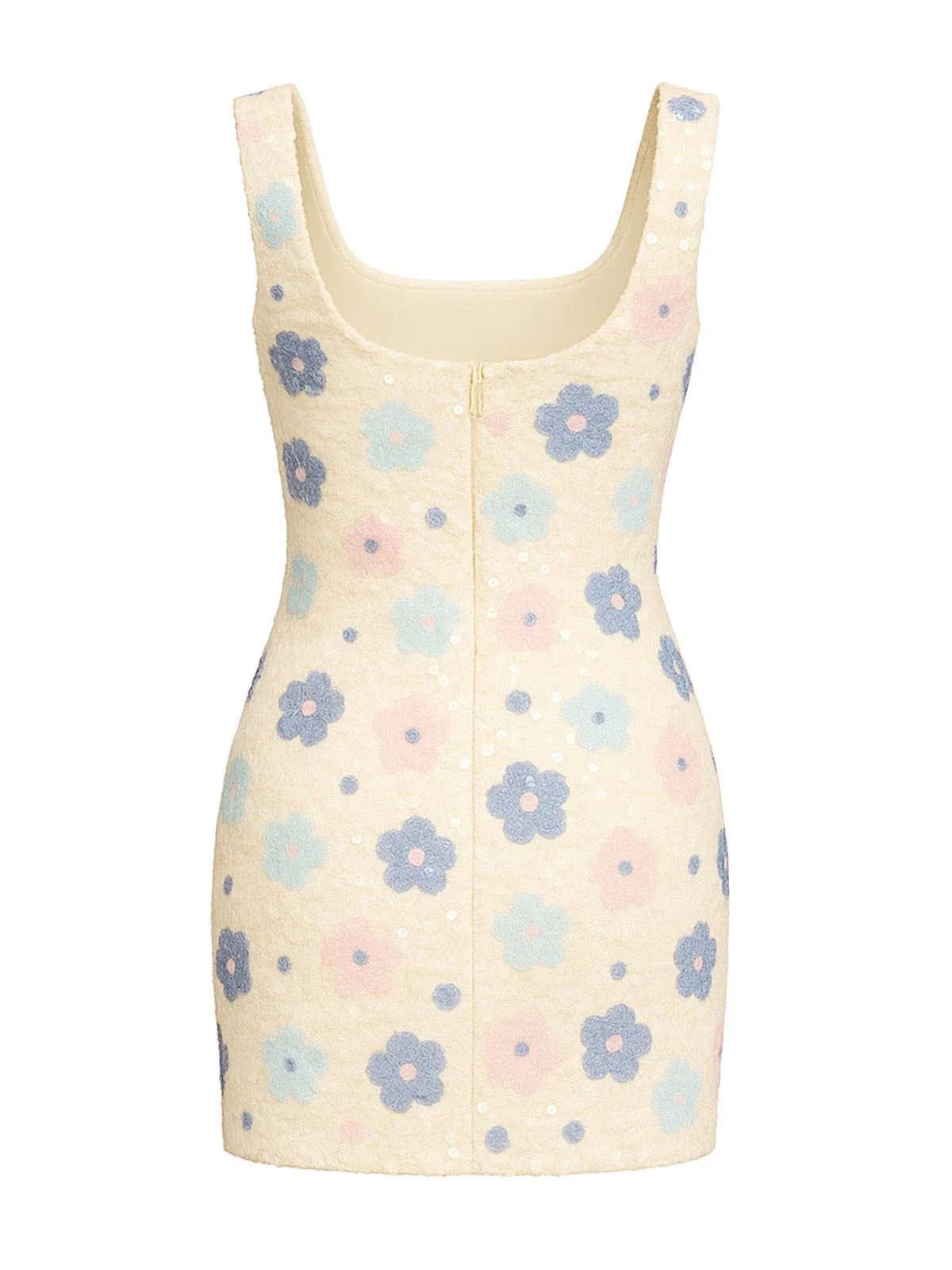 1980s Colorful Floral Sequined Slit Bodycon Dress - Image 7
