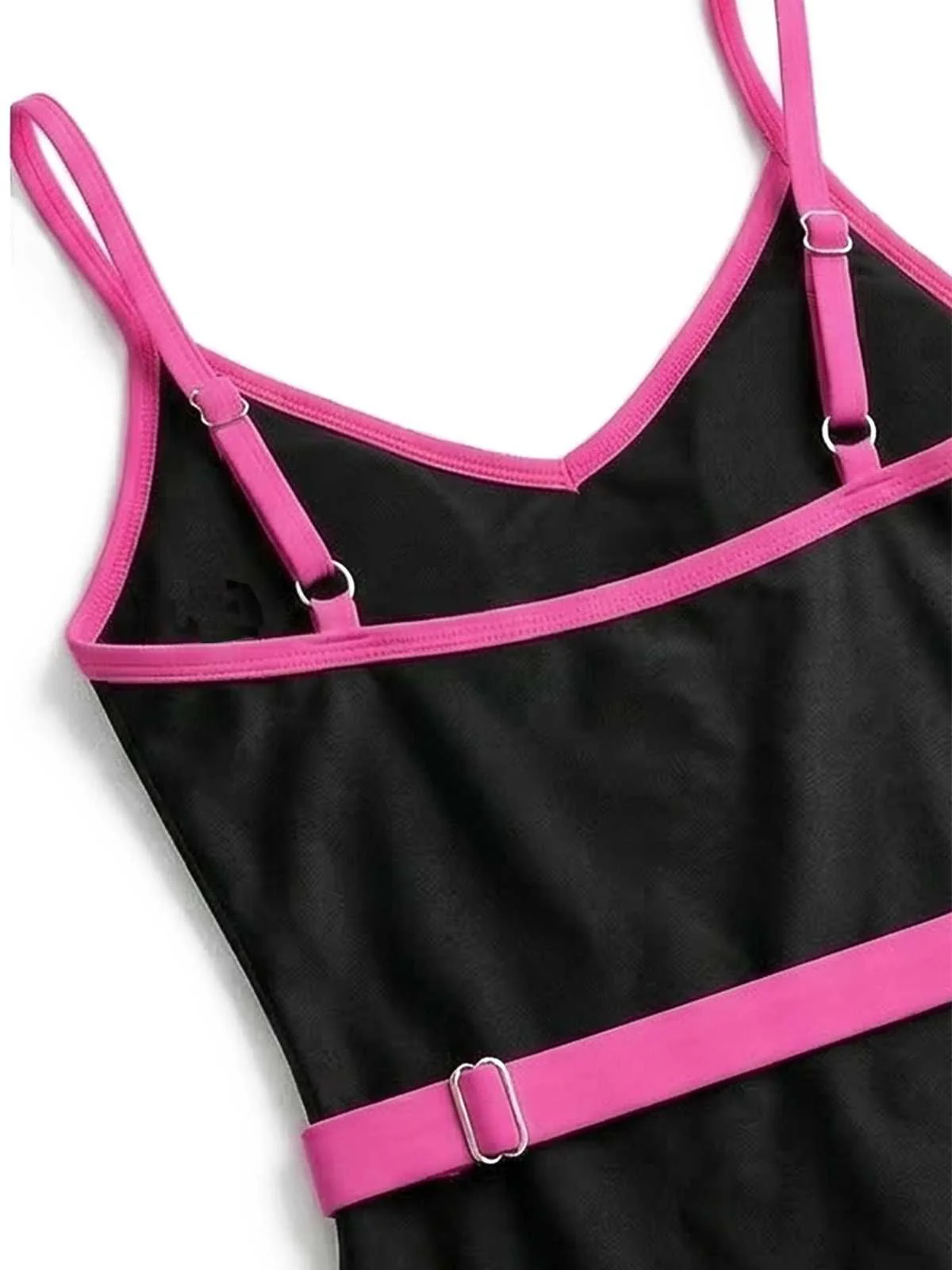 1980s Contrast Belted One-Piece Swimsuit - Image 7