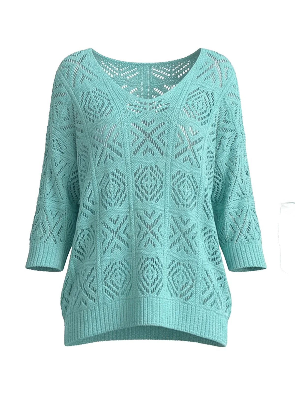 1980s Crocheted Open-Knit Off-Shoulder Cover-Up - Image 3