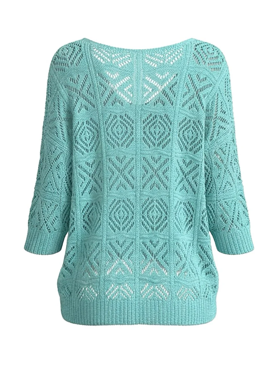 1980s Crocheted Open-Knit Off-Shoulder Cover-Up - Image 4