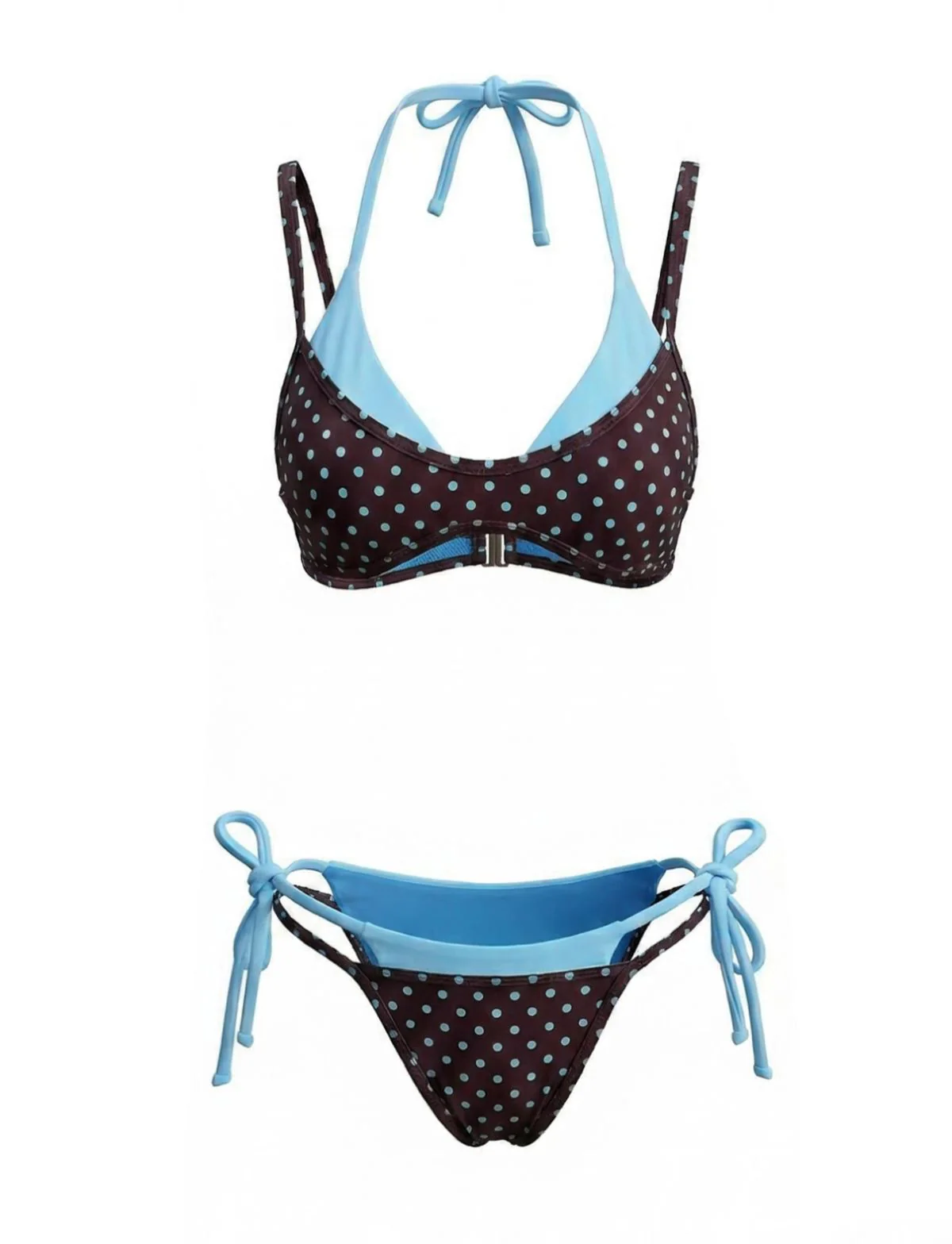 1980s Faux Two-Piece Tie-Side Bikini Set - Image 2