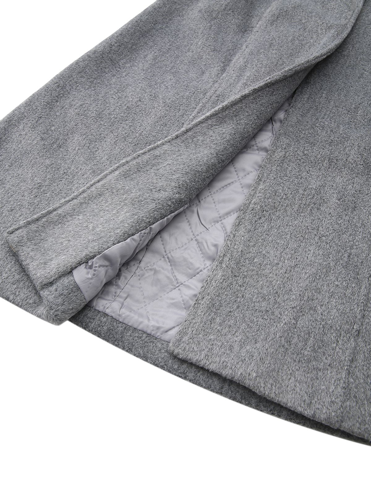 1980s Fur Trim Solid Faux-Wool Coat - Image 5
