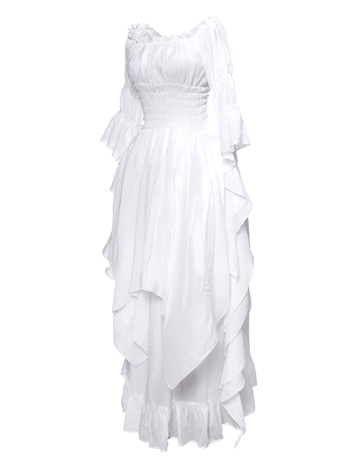 1980s Gothic Bell Sleeve Irregular Hem Dress - Image 2