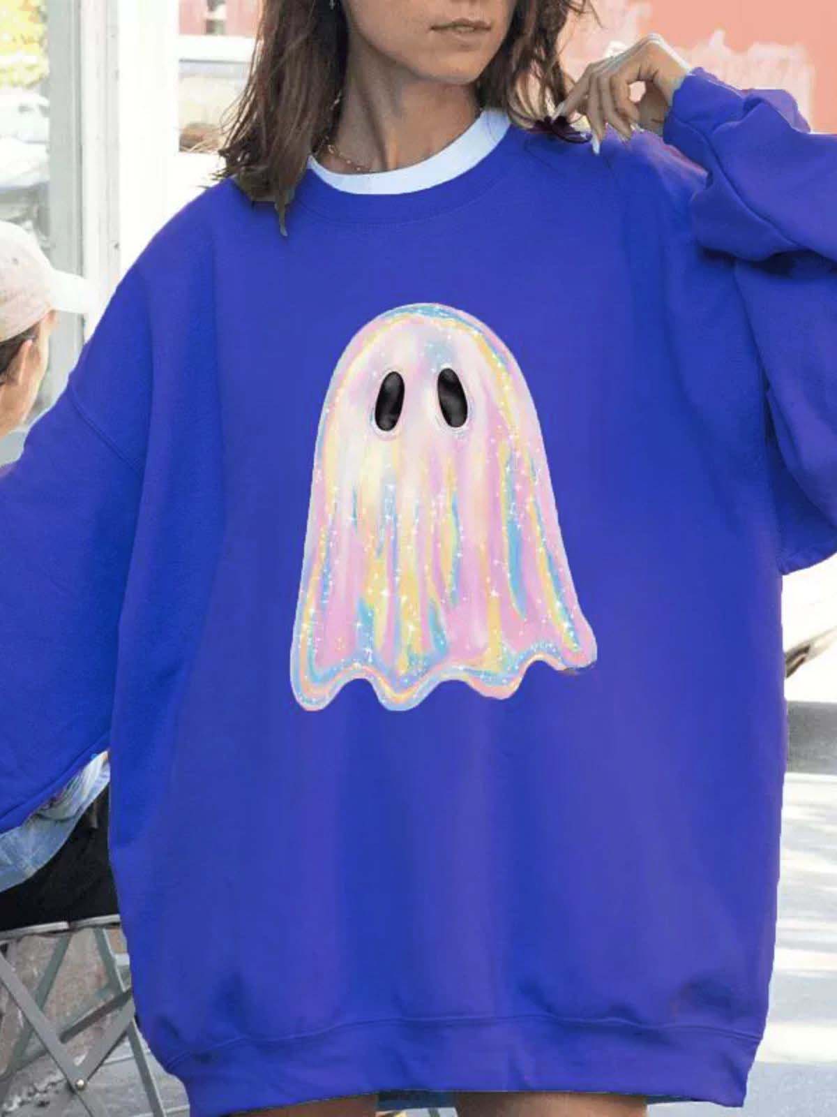 1980s Halloween Ghost Pumpkin Vintage Sweatshirt - Image 16