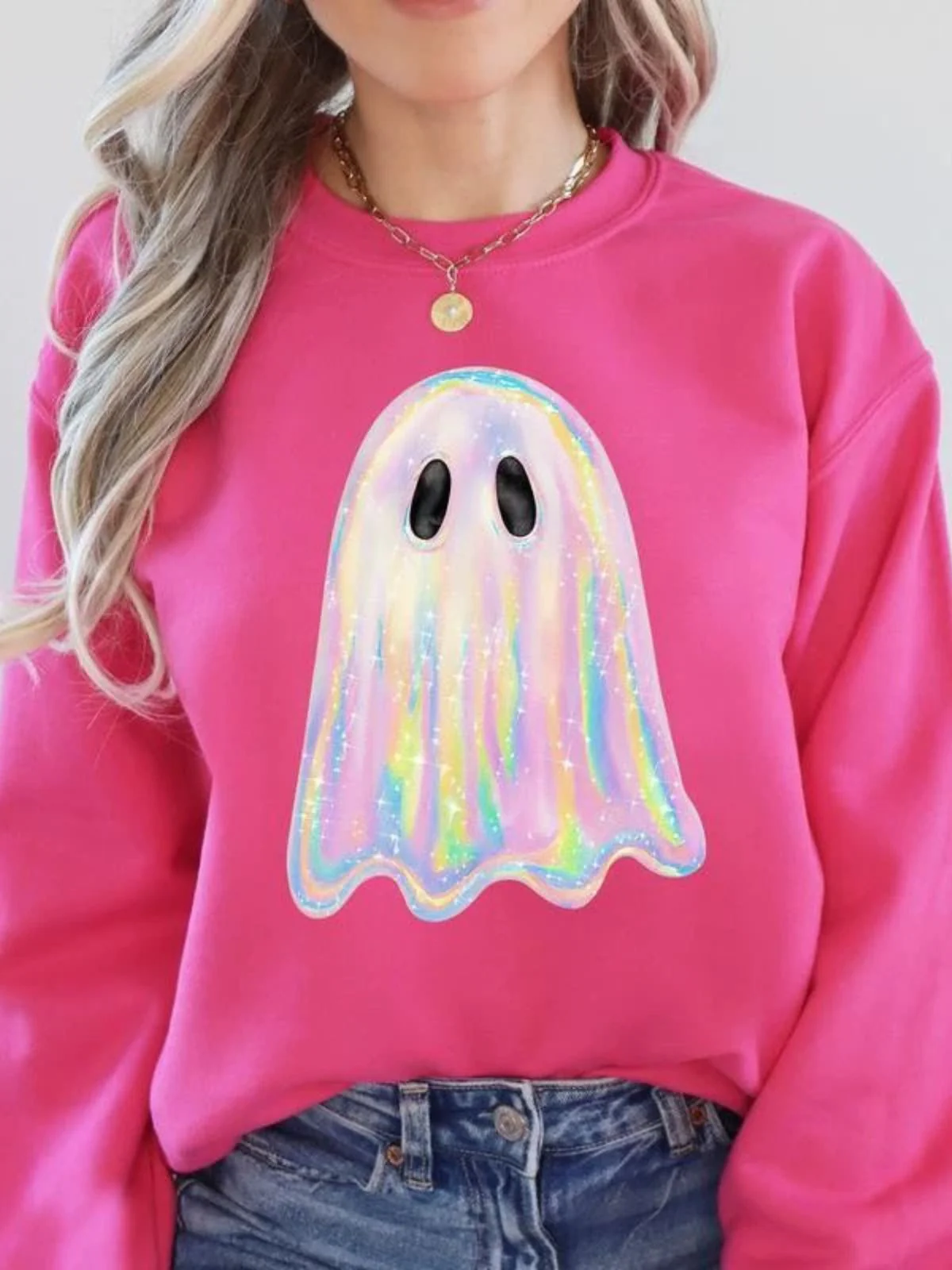 1980s Halloween Ghost Pumpkin Vintage Sweatshirt - Image 18