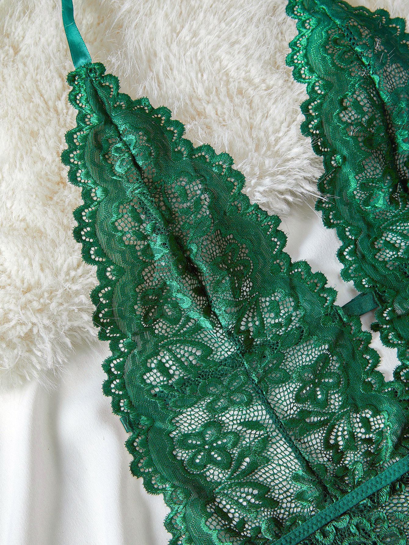 1980s Halter Lace Lingerie with Leopard Print Skirt - Image 10
