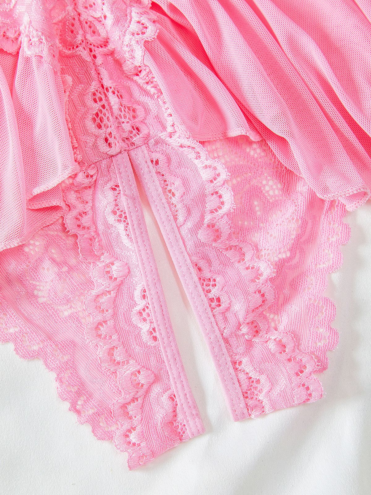 1980s Halter Lace Lingerie with Leopard Print Skirt - Image 6