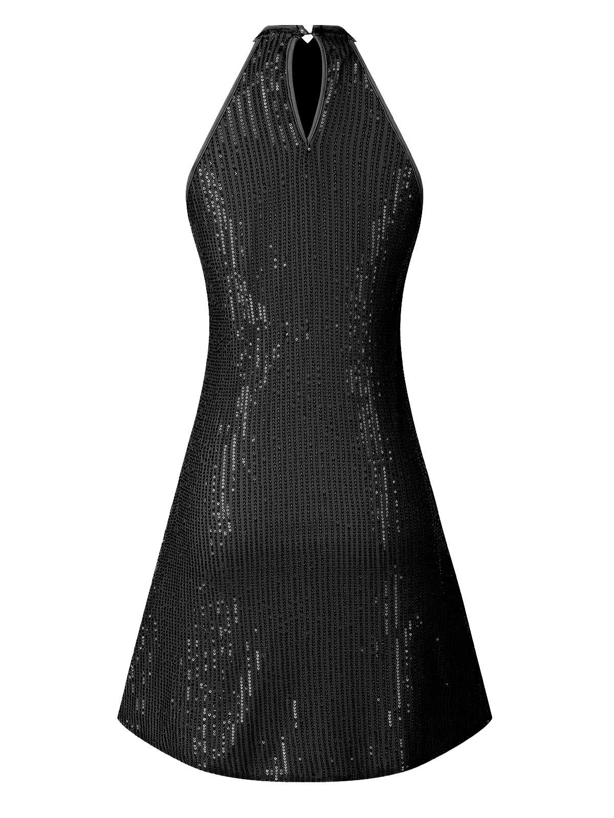 1980s Halter Off-Shoulder Sequined Dress - Image 7