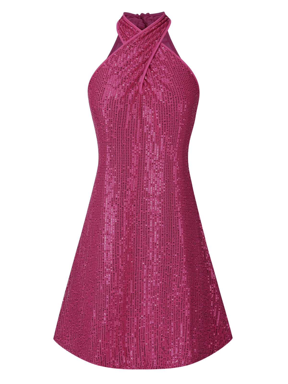 1980s Halter Off-Shoulder Sequined Dress - Image 2