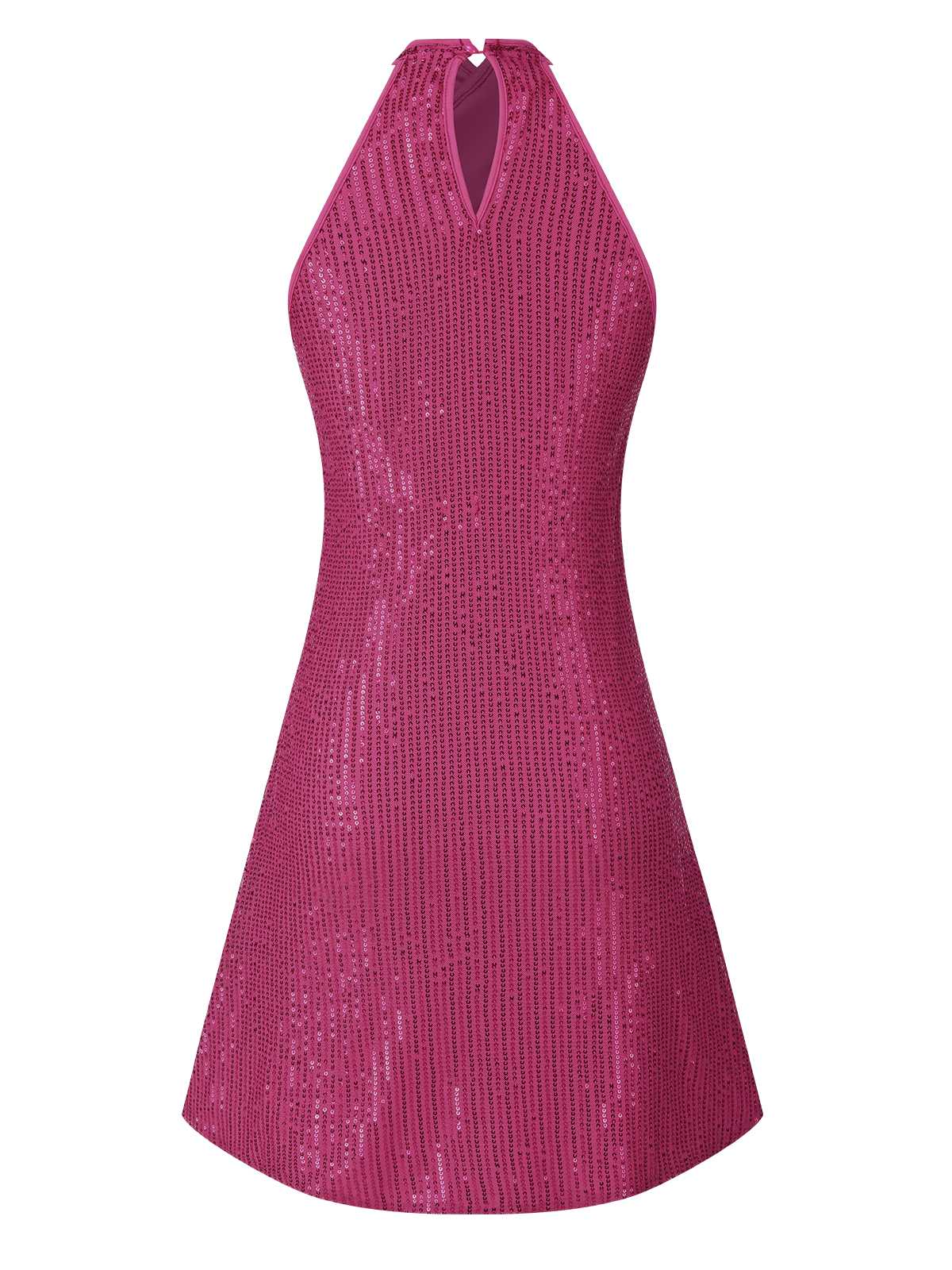 1980s Halter Off-Shoulder Sequined Dress - Image 3