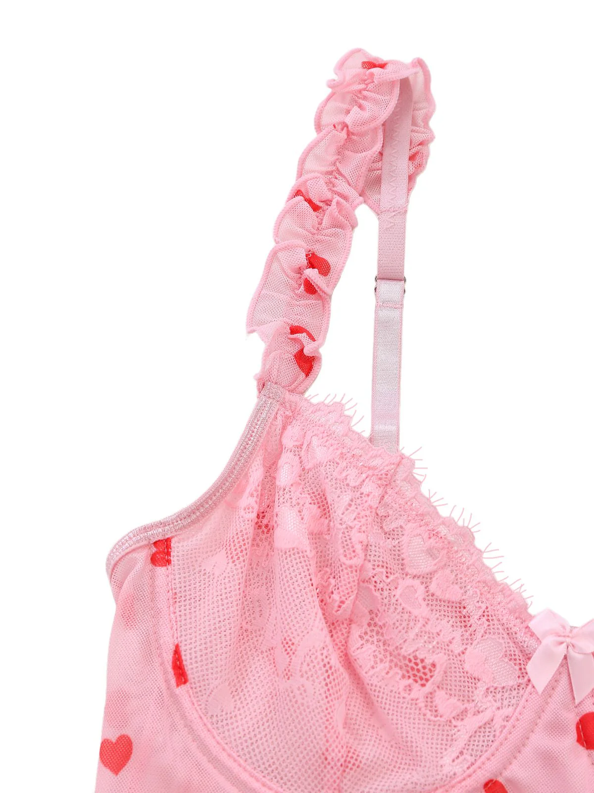 1980s Heart Lace Sheer Bodysuit Nighties - Image 7