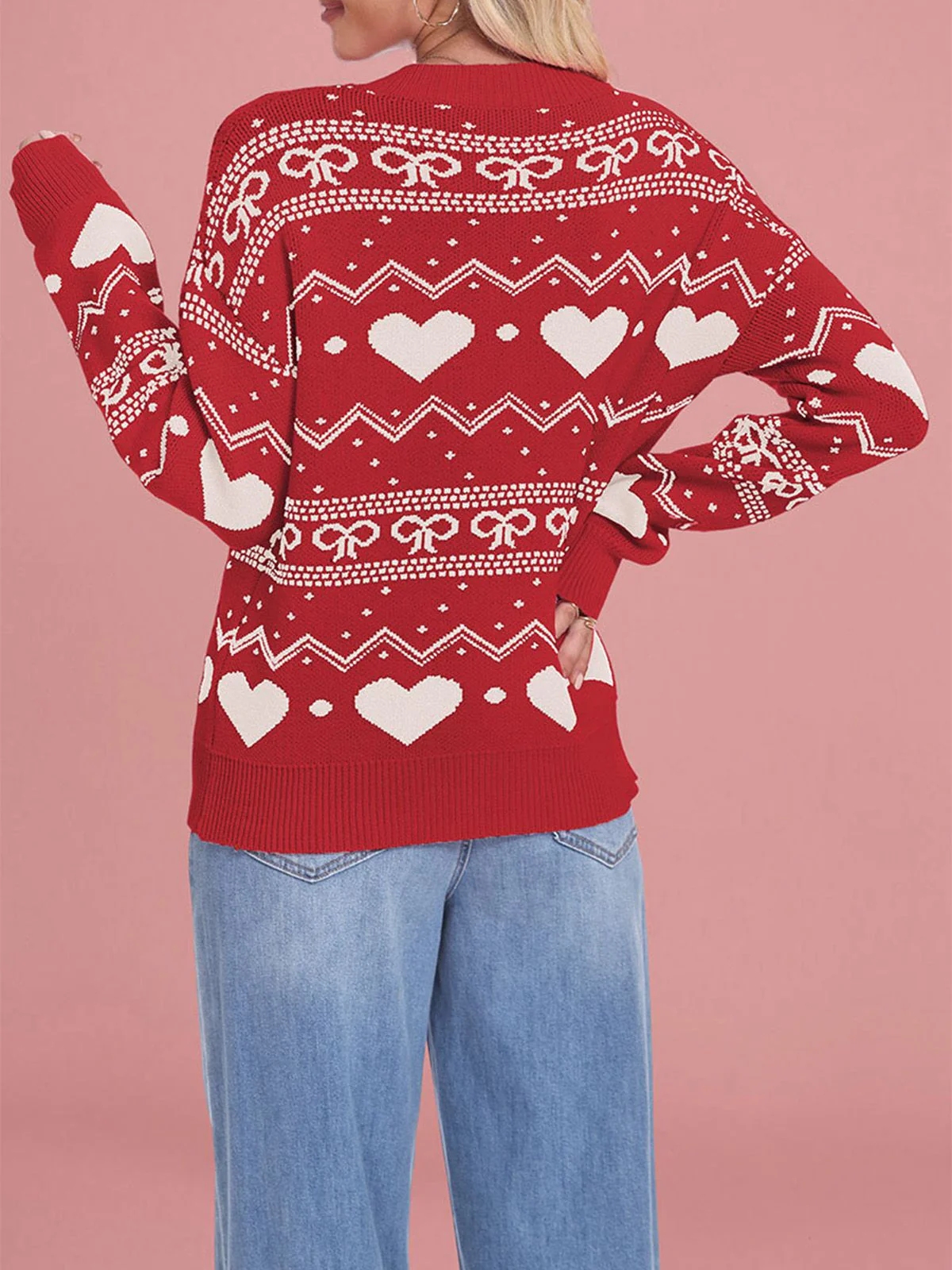 1980s Heart Pattern Valentine's Sweater - Image 13