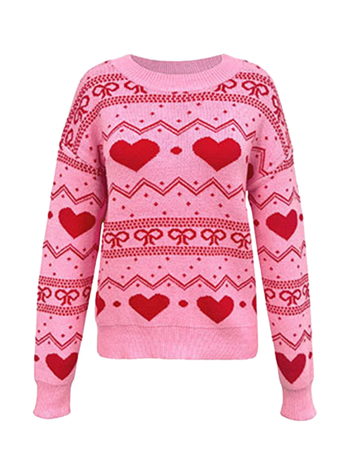 1980s Heart Pattern Valentine's Sweater - Image 2