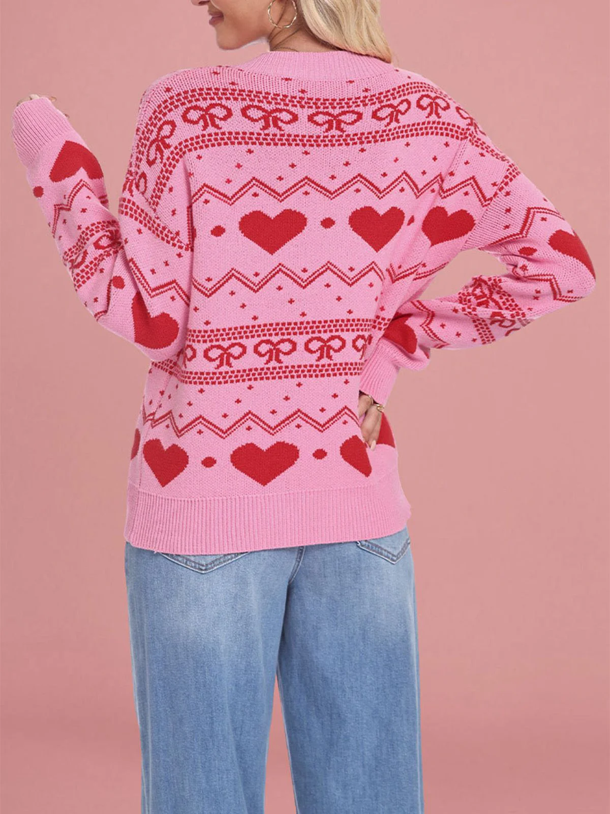 1980s Heart Pattern Valentine's Sweater - Image 5