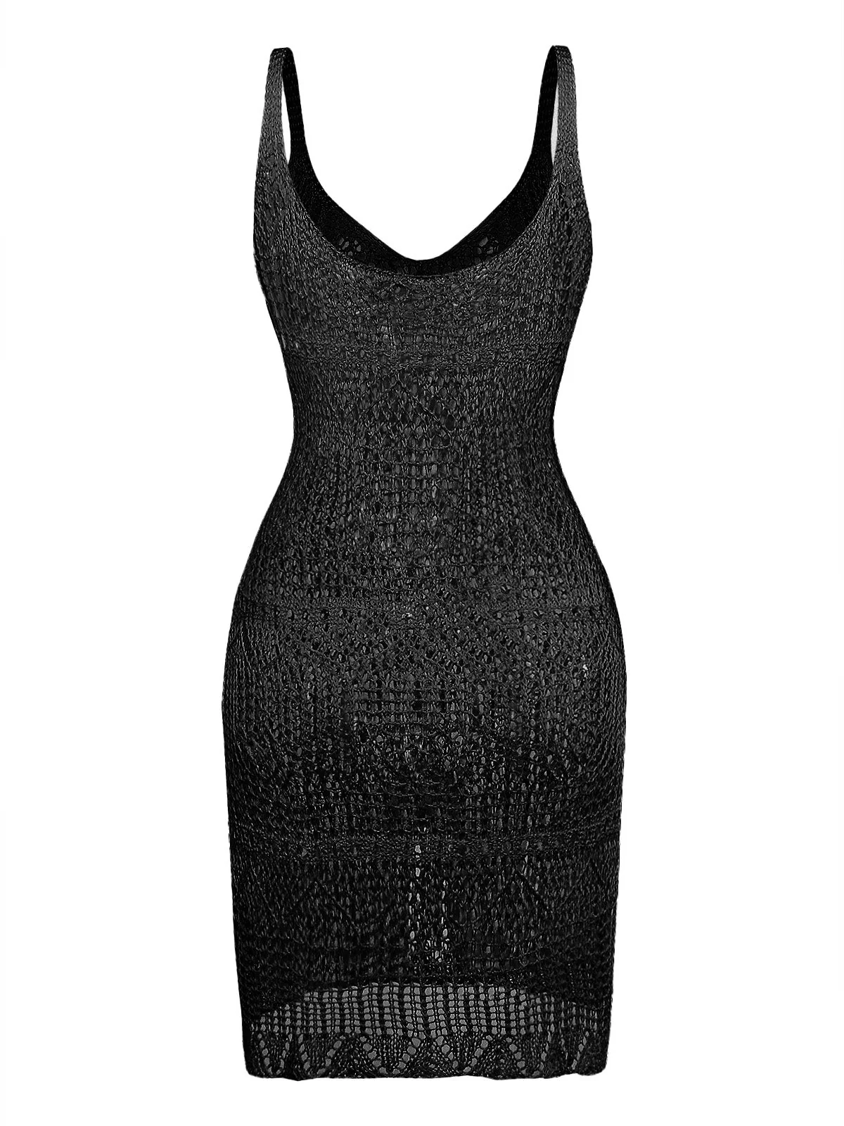 1980s Hollow U-Neck Side Slit Cover-Up - Image 11