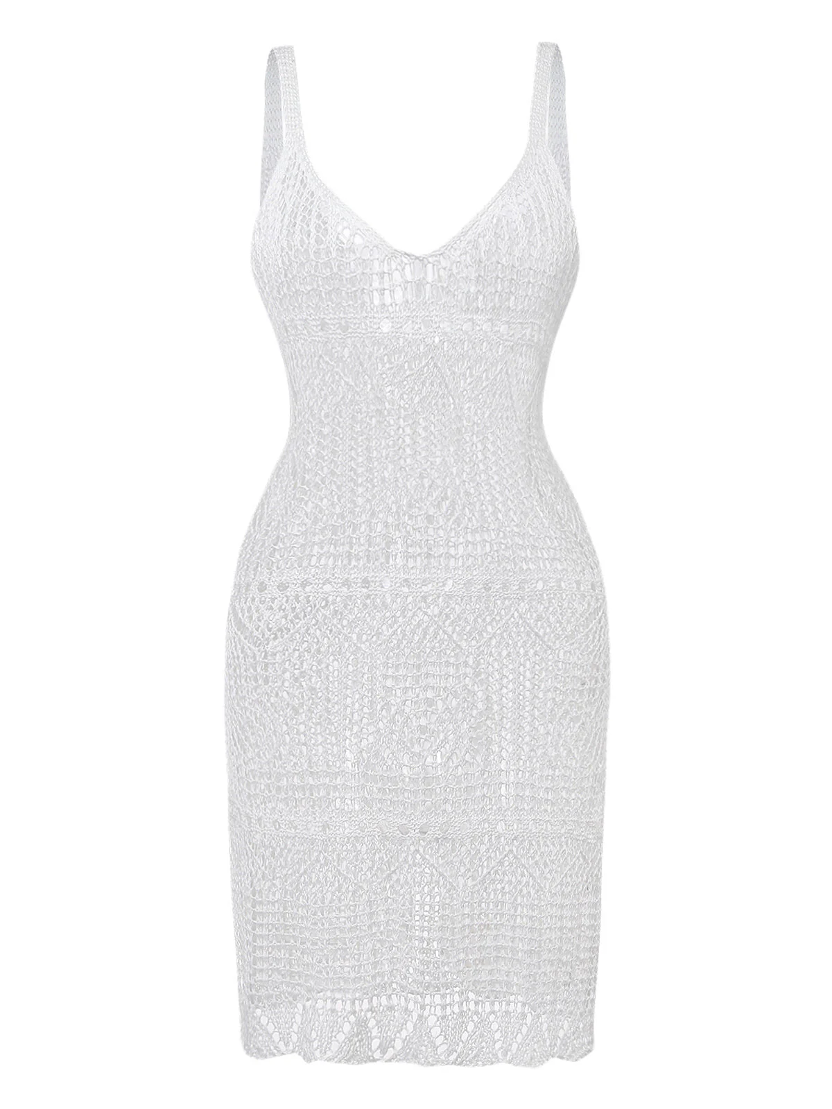 1980s Hollow U-Neck Side Slit Cover-Up - Image 3
