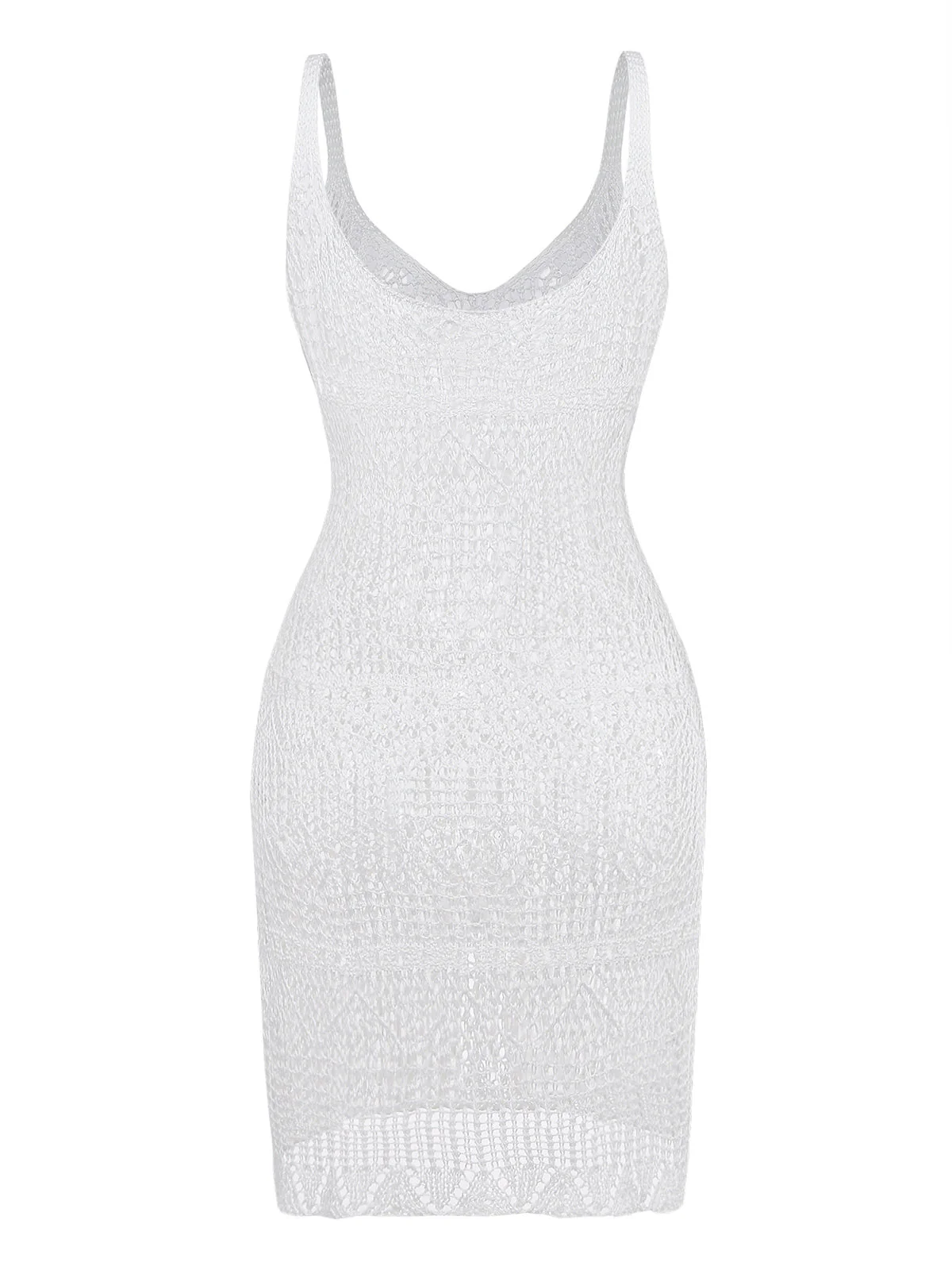 1980s Hollow U-Neck Side Slit Cover-Up - Image 4