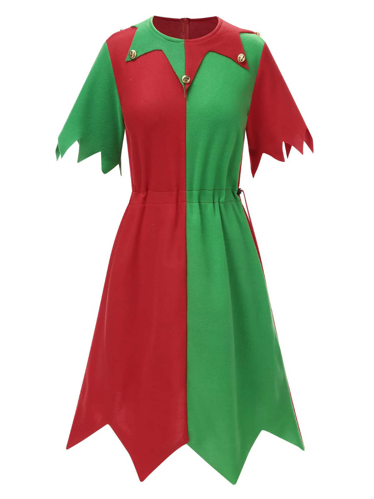 1980s Jagged Christmas Hem Elf Costume Dress Set - Image 3