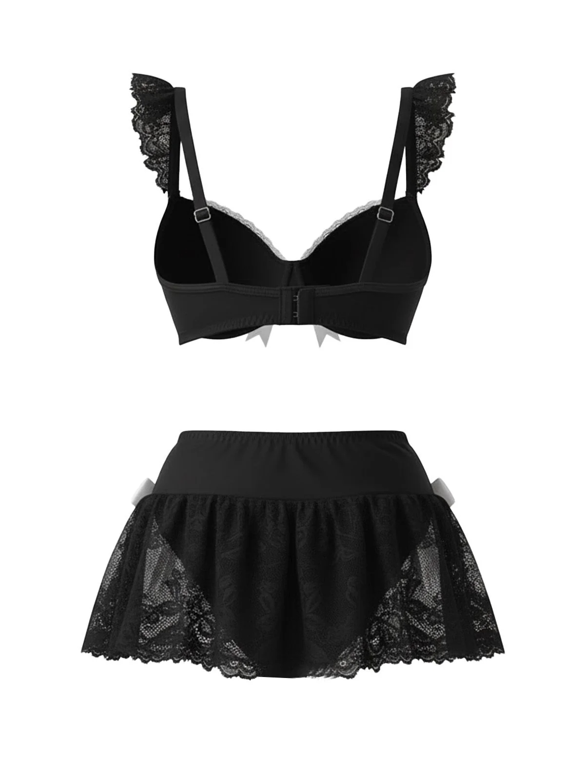 1980s Lace Bow Maid Costume Loungewear Set - Image 10