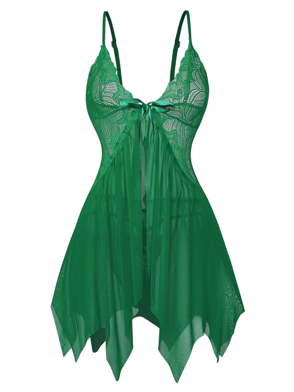 1980s Lace Satin Ribbon Babydoll Lingerie Set - Image 14
