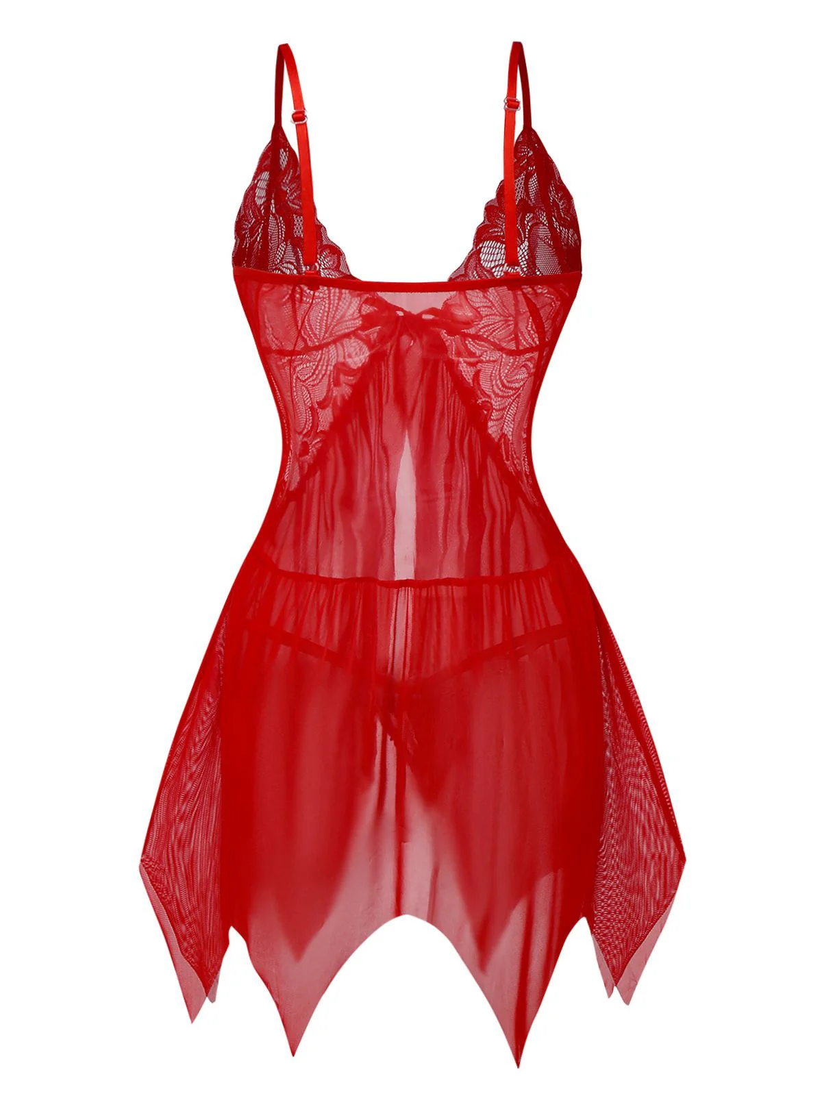 1980s Lace Satin Ribbon Babydoll Lingerie Set - Image 3