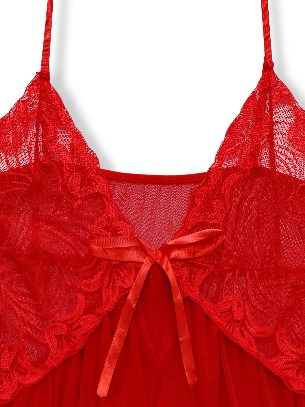 1980s Lace Satin Ribbon Babydoll Lingerie Set - Image 5