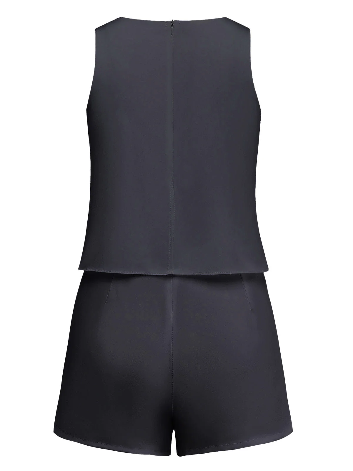 1980s Layered Ruffle Solid Sleeveless Romper - Image 8