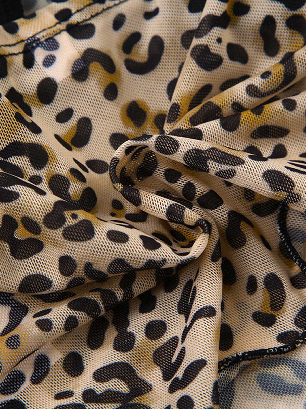 1980s Leopard Bow Crop Camisole - Image 5