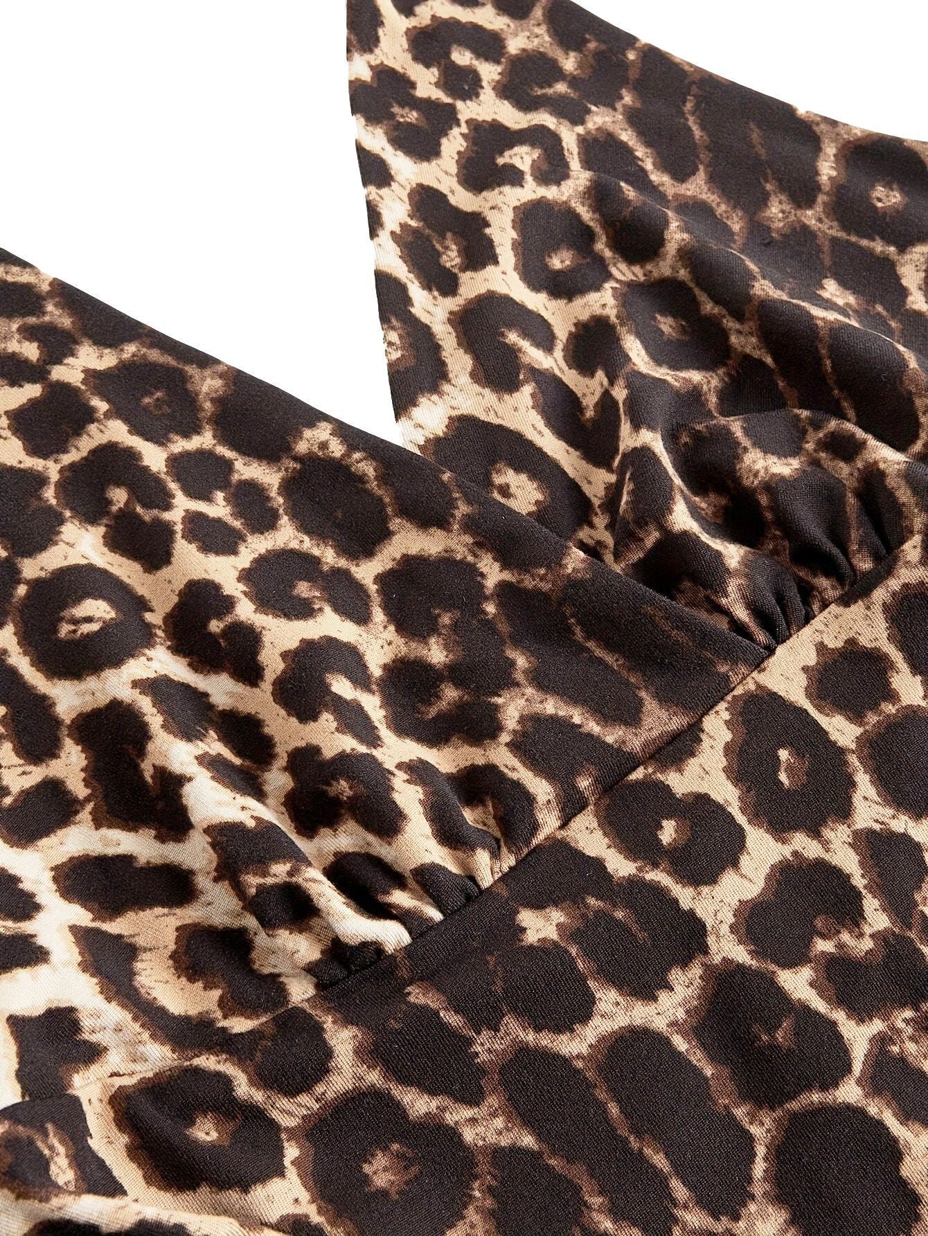 1980s Leopard Print Halter Neck Wrap Top - Image 4