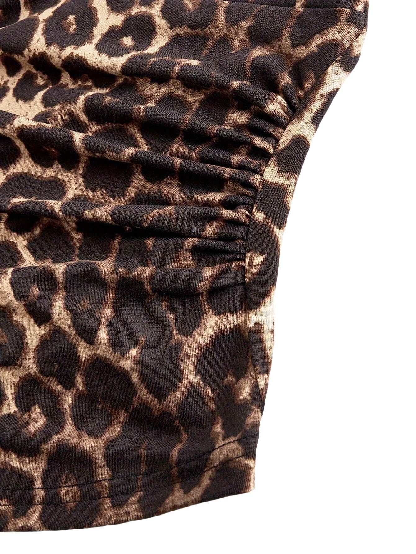 1980s Leopard Print Halter Neck Wrap Top - Image 5