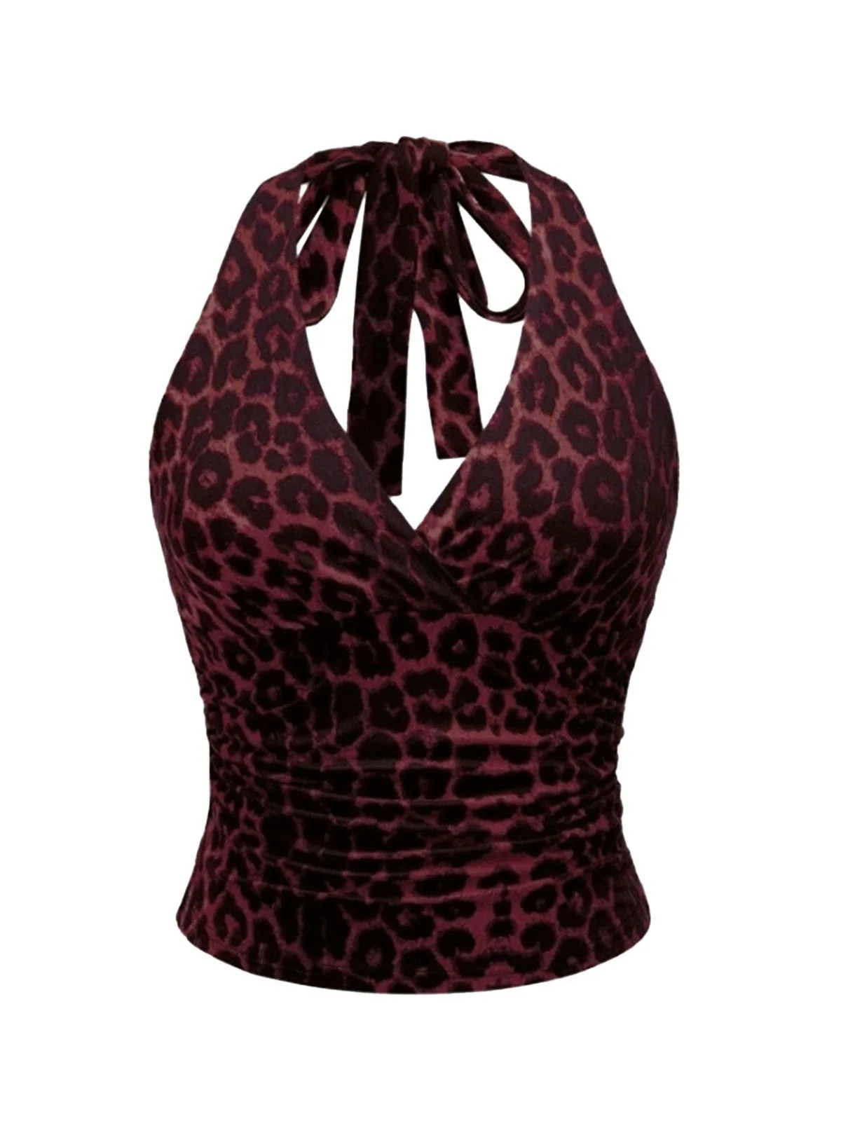 1980s Leopard Print Halter Neck Wrap Top - Image 6