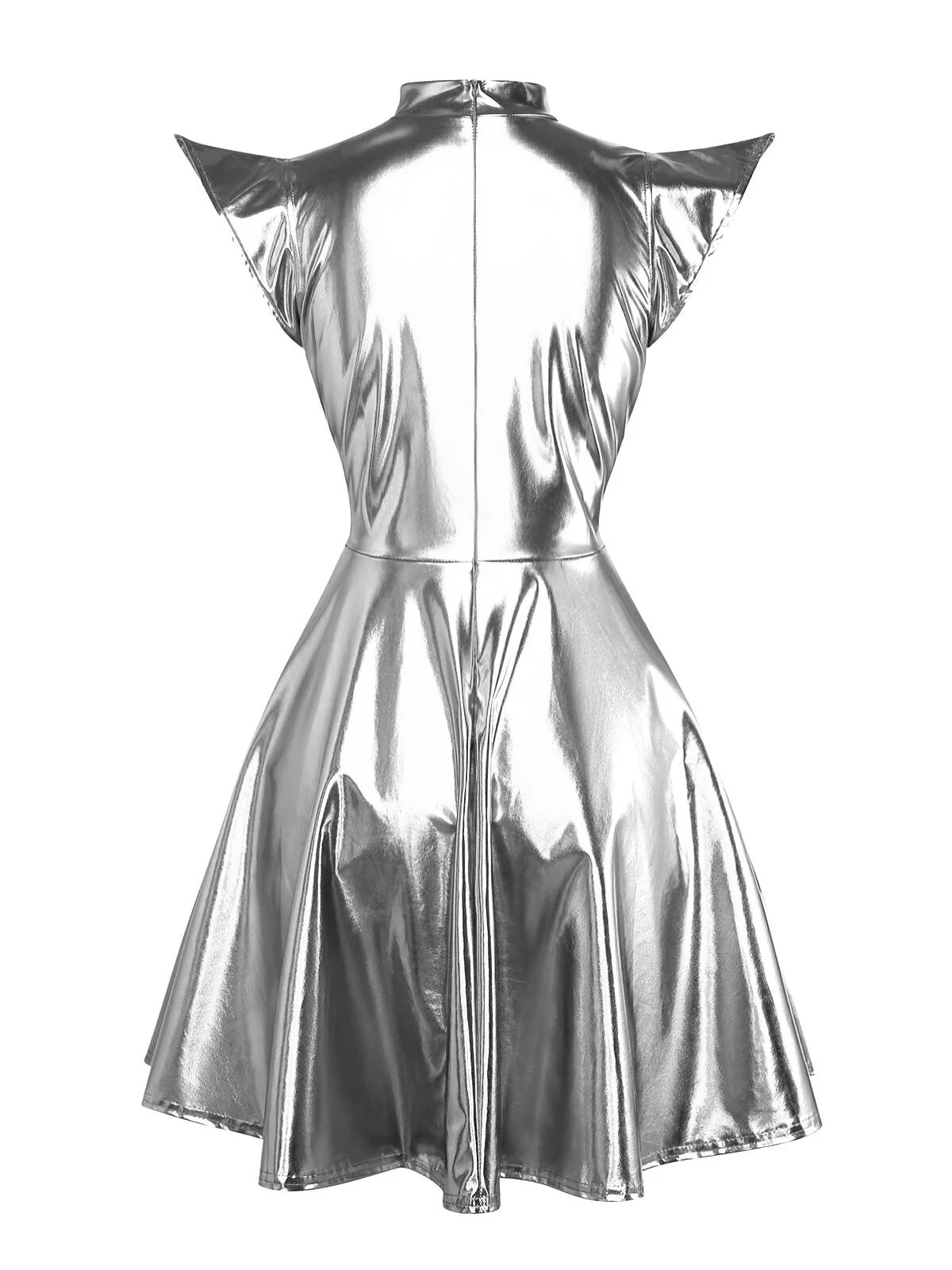 1980s Metallic Futuristic Party Mini Dress - Image 10