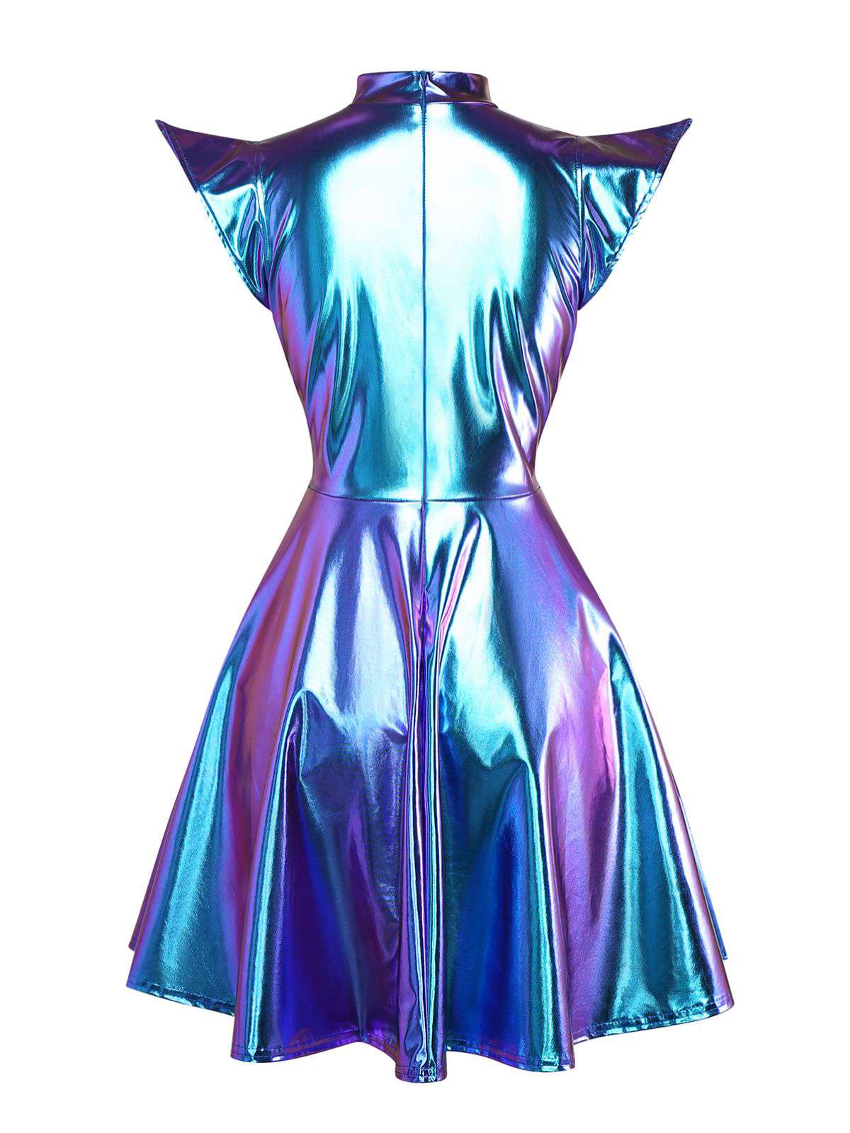 1980s Metallic Futuristic Party Mini Dress - Image 2